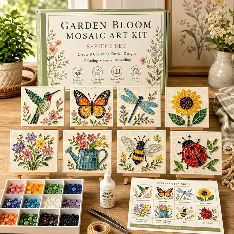 🌻🏡 Cottage Garden Mosaic DIY Kit – Create Your Own Masterpiece