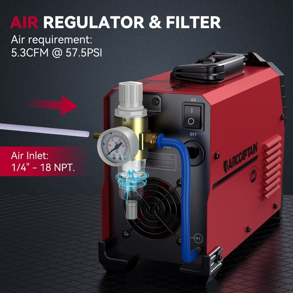 Arccaptain CUT55 LED Pilot Arc Plasma Cutter with Welder Helmet