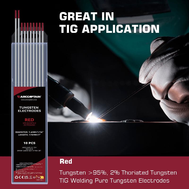 Color-coded Tungsten Electrodes 2% Blue Lanthanated Red Thoriated Tungsten