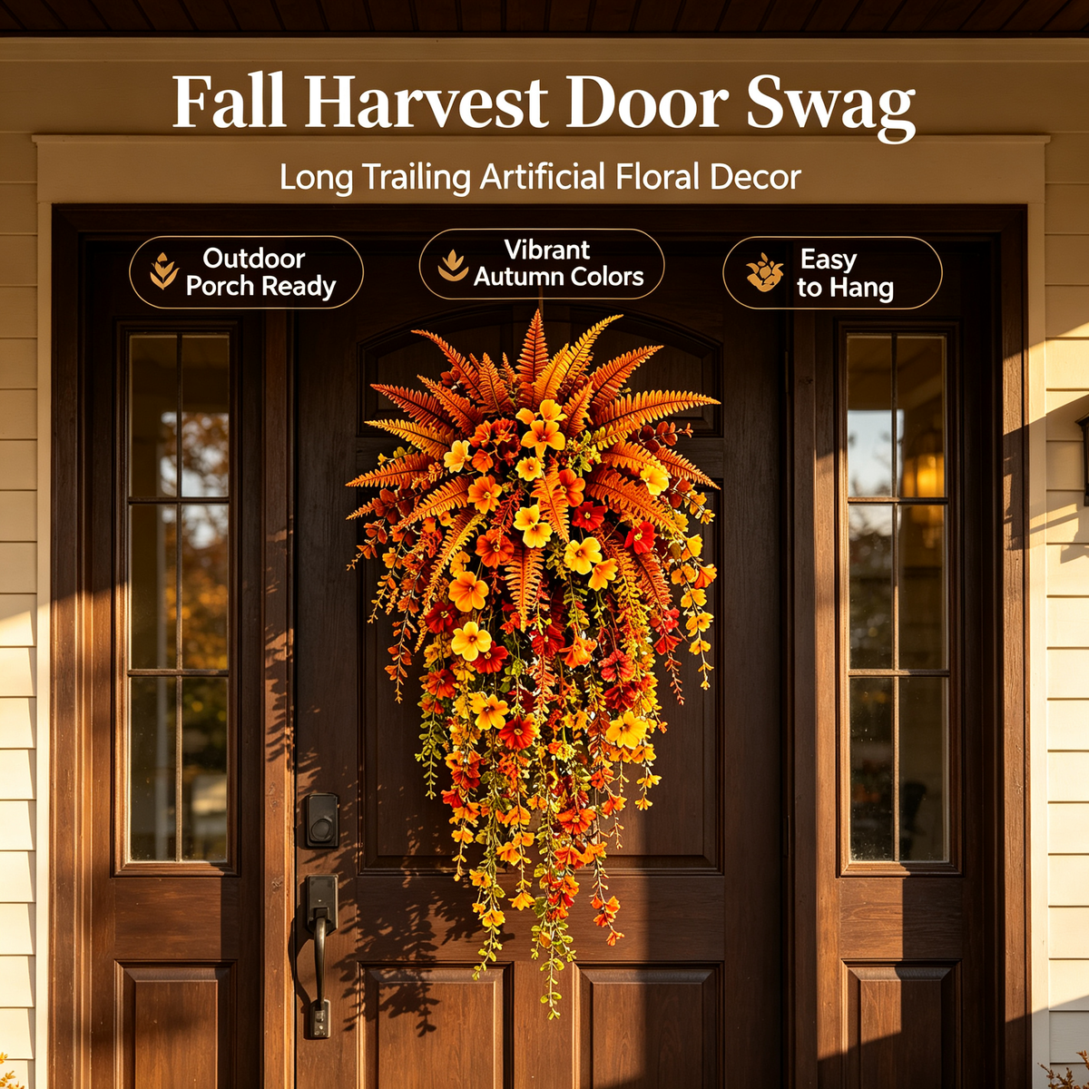 🍂 Artificial Autumn Fern Decor for Porch & Front Door