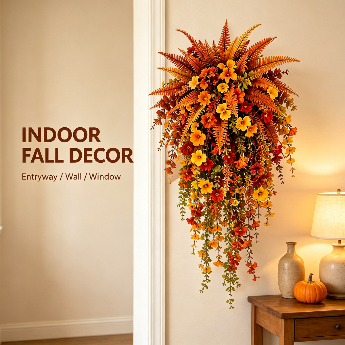 🍂 Artificial Autumn Fern Decor for Porch & Front Door