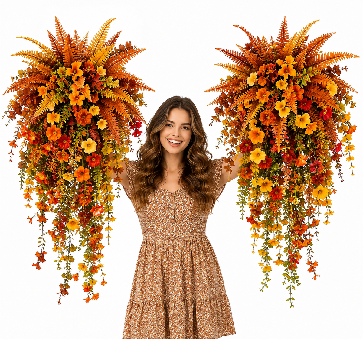 🍂 Artificial Autumn Fern Decor for Porch & Front Door