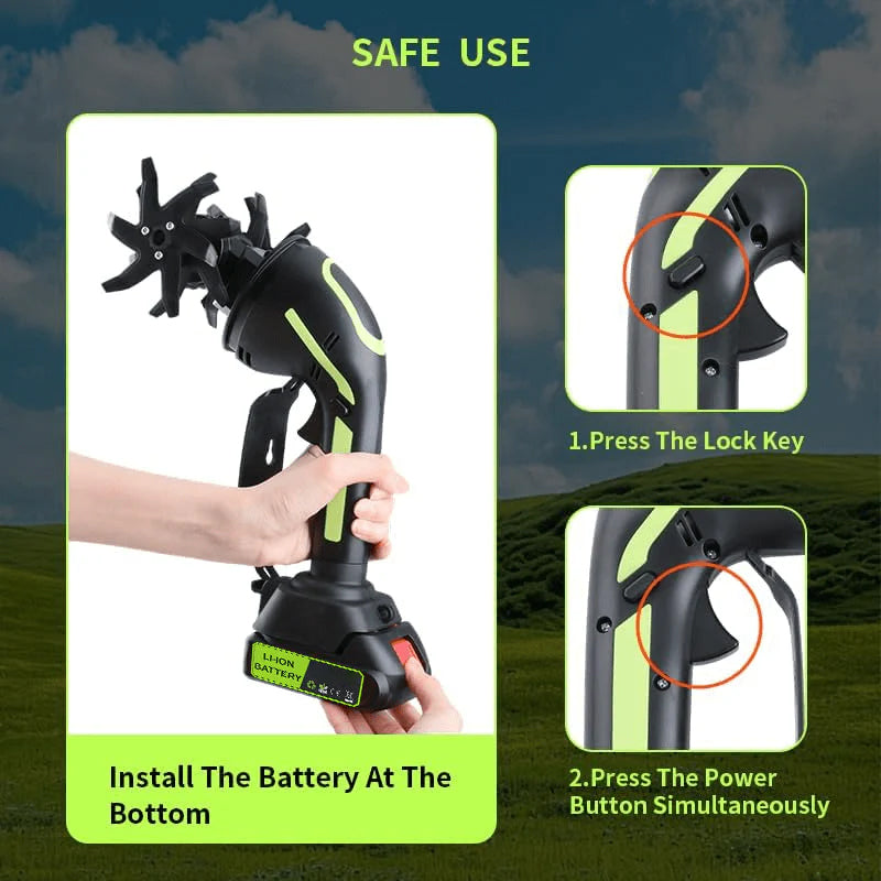 🔥Zavrlygoods™ Multifunctional 2-in-1 Cordless Tiller & Cultivator with Telescopic Pole
