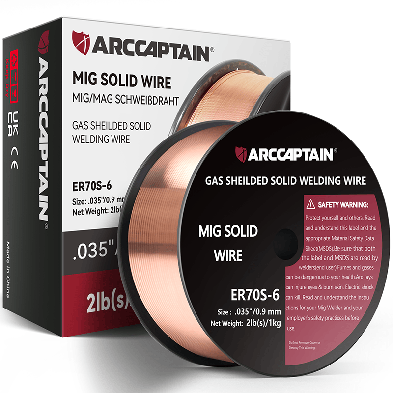 Arccaptain 2 Lbs ER70S-6 MIG Welding Wire Gas Solid Wire