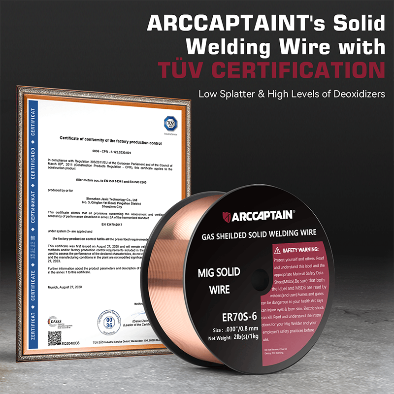 Arccaptain 2 Lbs ER70S-6 MIG Welding Wire Gas Solid Wire