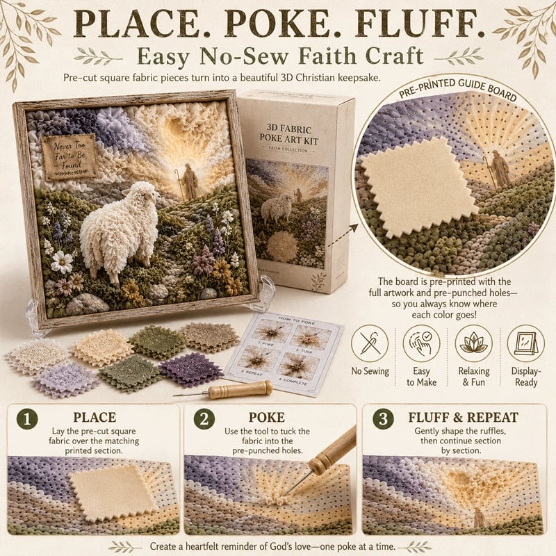 🔥 Last Day 49% OFF - ✝️3D Christian Fabric Poke Art Kit(📦Buy 3 Free Shipping)