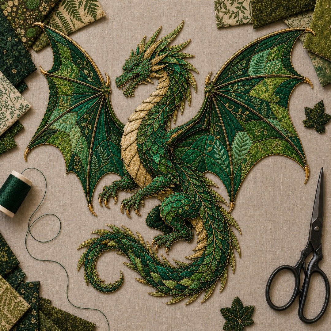 ⏳🌙 Beginner-Friendly Mythic Wilds DIY Layered Patchwork Art Kit | Complete Kit with Patterned Fabrics, Sewing Materials & Step-by-Step Guide Included 💕