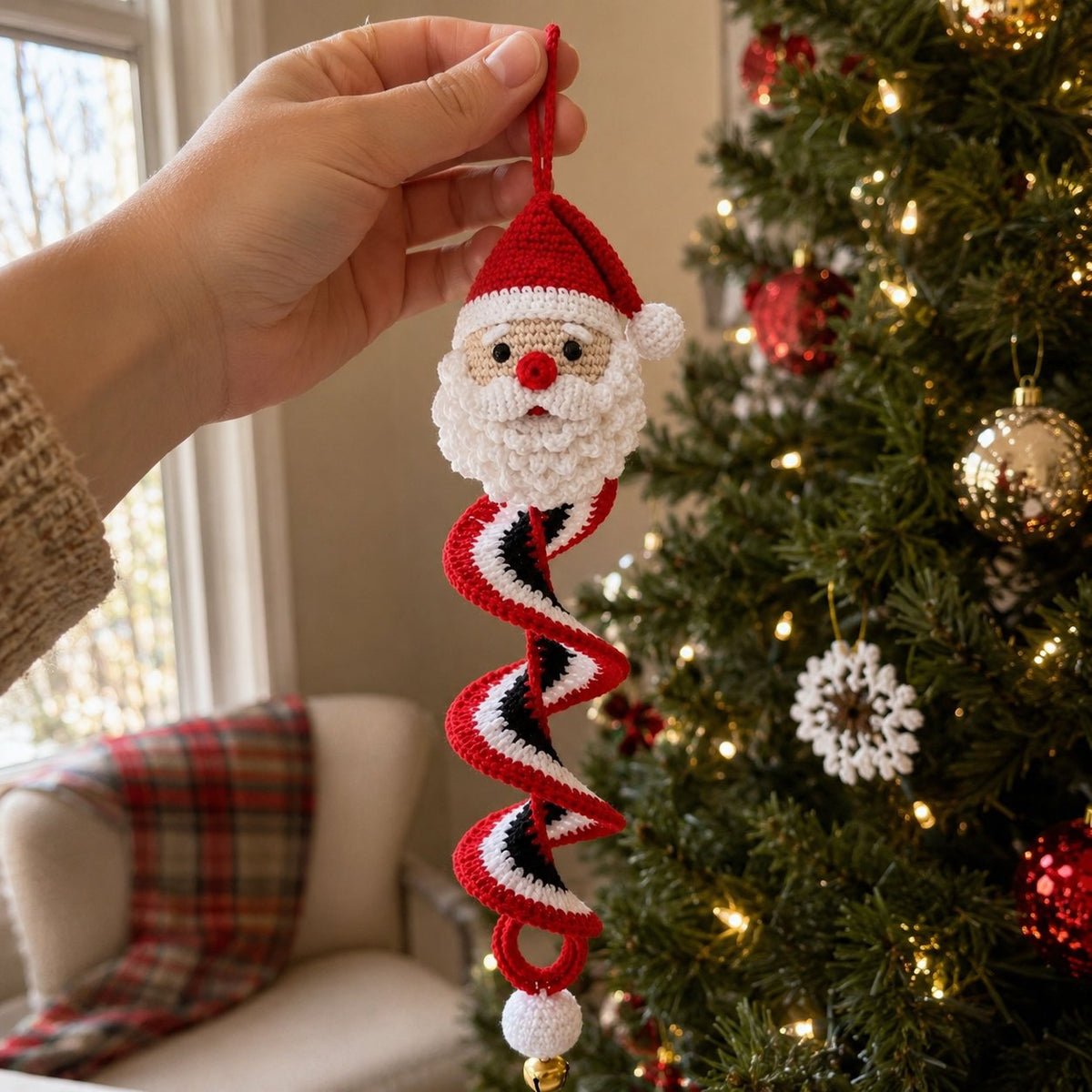 🔥 LAST DAY 49% OFF – ☃️ Crochet Snowman Spiral Ornament DIY Kit | Complete Beginner-Friendly Set with Soft Yarn, Crochet Hook, Festive Beads, Snowflakes & Step-by-Step Guide 🧶🎄✨