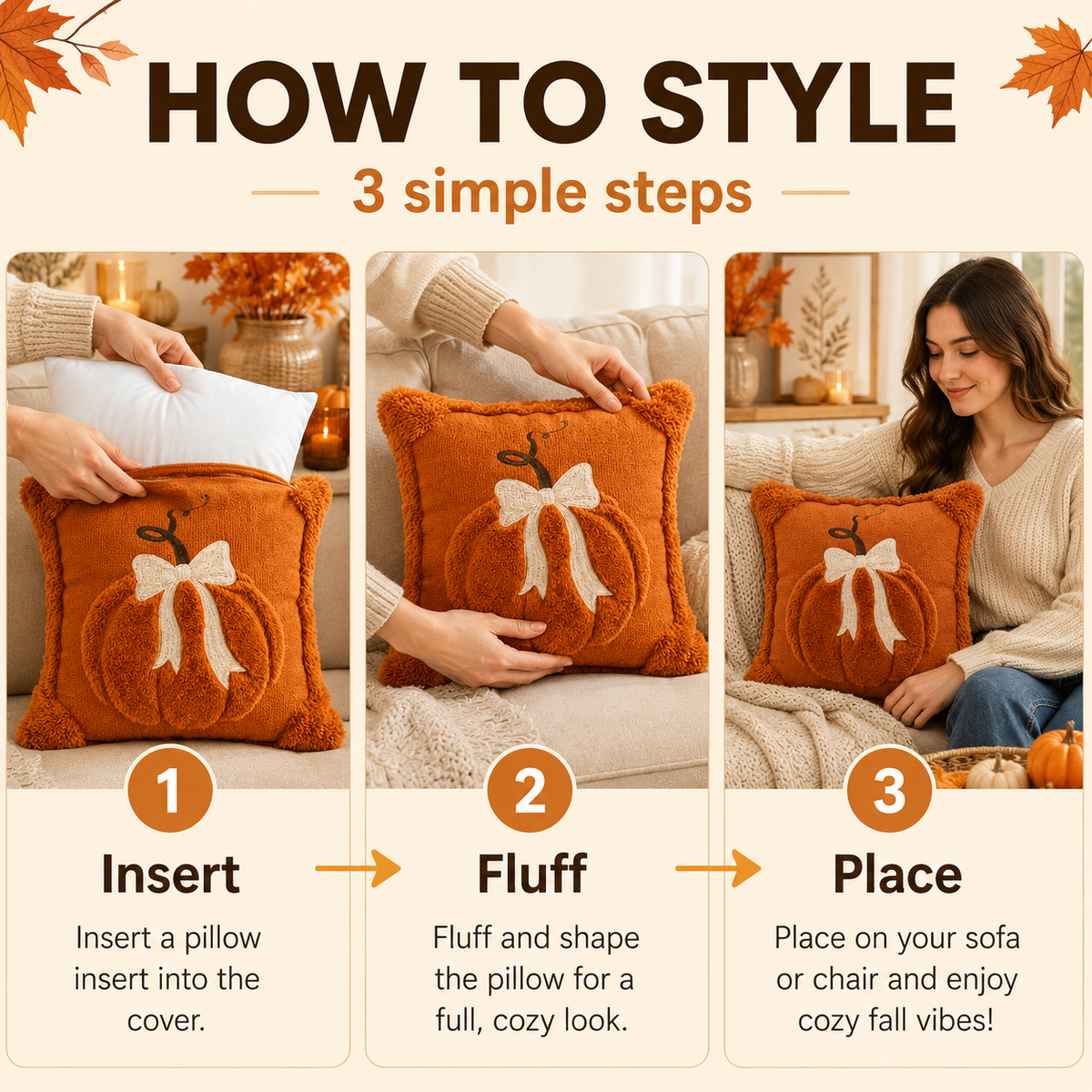 Jacquard Pumpkin Pillow Covers 2-Pack