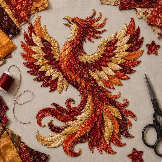 ⏳🌙 Beginner-Friendly Mythic Wilds DIY Layered Patchwork Art Kit | Complete Kit with Patterned Fabrics, Sewing Materials & Step-by-Step Guide Included 💕