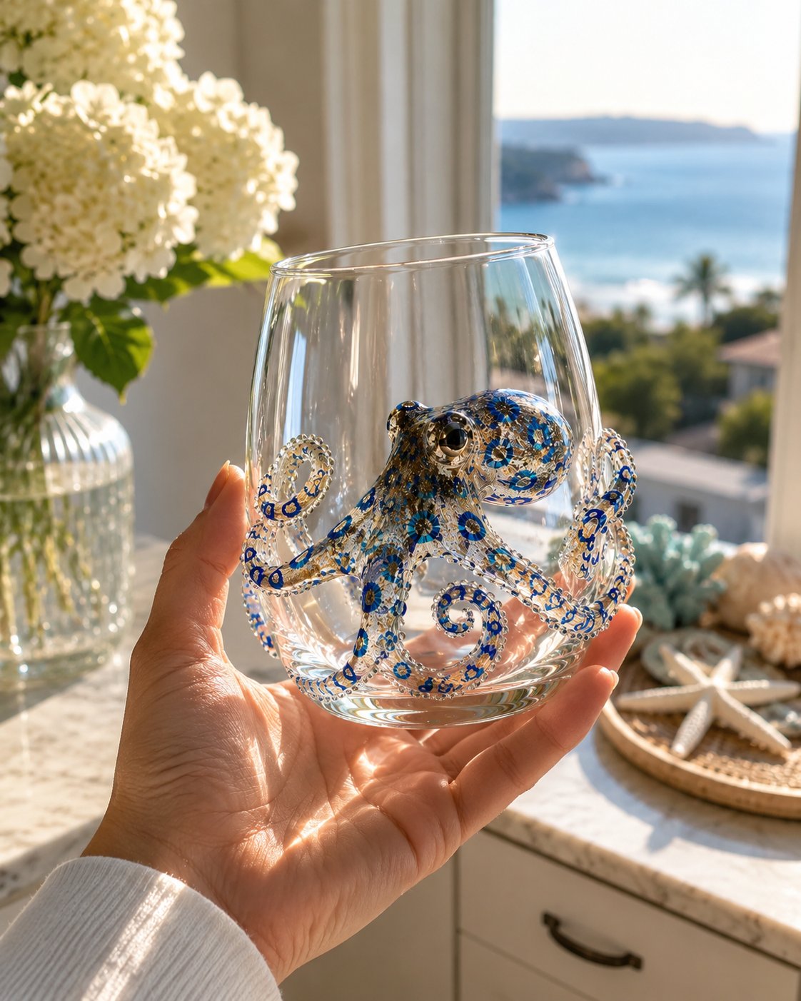 🌊 3D Ocean Animal Artisan Glassware Collection | For Fresher Sips, Sunlight-Catching Details, Coastal Elegance & Elevated Home Bar Vibes ✨
