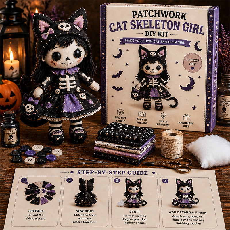 🔥Last Day 49% OFF🎃 Patchwork Skeleton Witch Girl DIY Kit