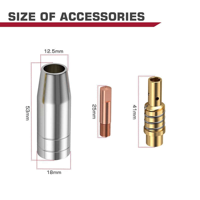 Arccaptain MIG200/MIG130 MB15 MIG Torch Replacement Parts
