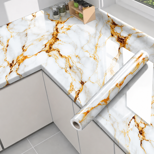 Gold Marble Pattern Self-Adhesive Wallpaper Roll
