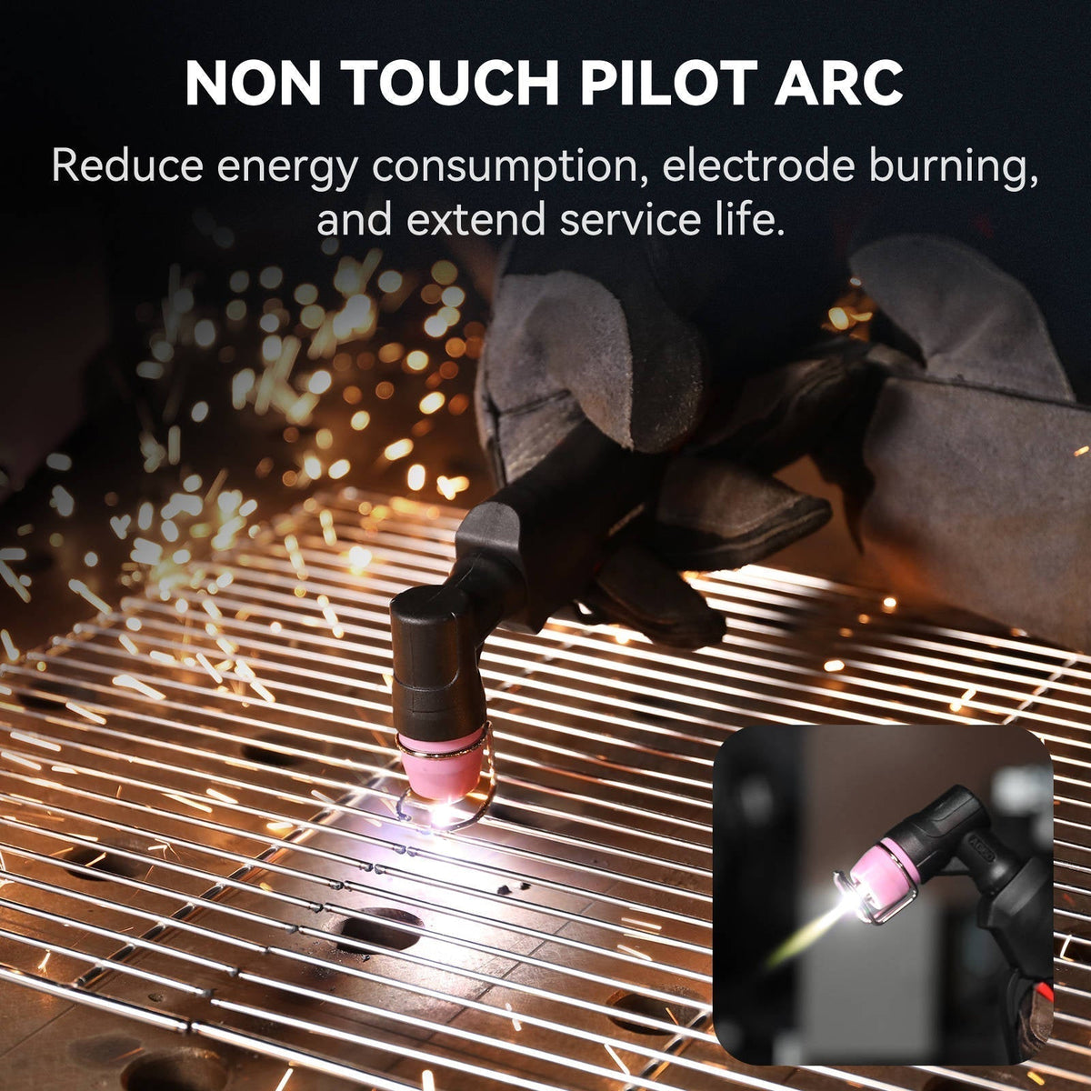 Arccaptain CUT55 LED Pilot Arc Plasma Cutter with Welder Helmet
