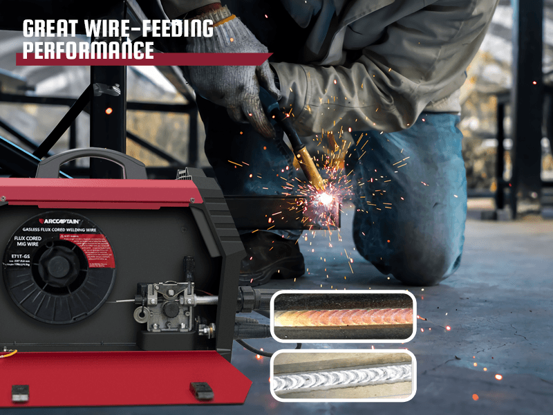 ARCCAPTAIN E71T-GS 10LB Gasless Flux Core Wire, Self-Shielded, All Positions