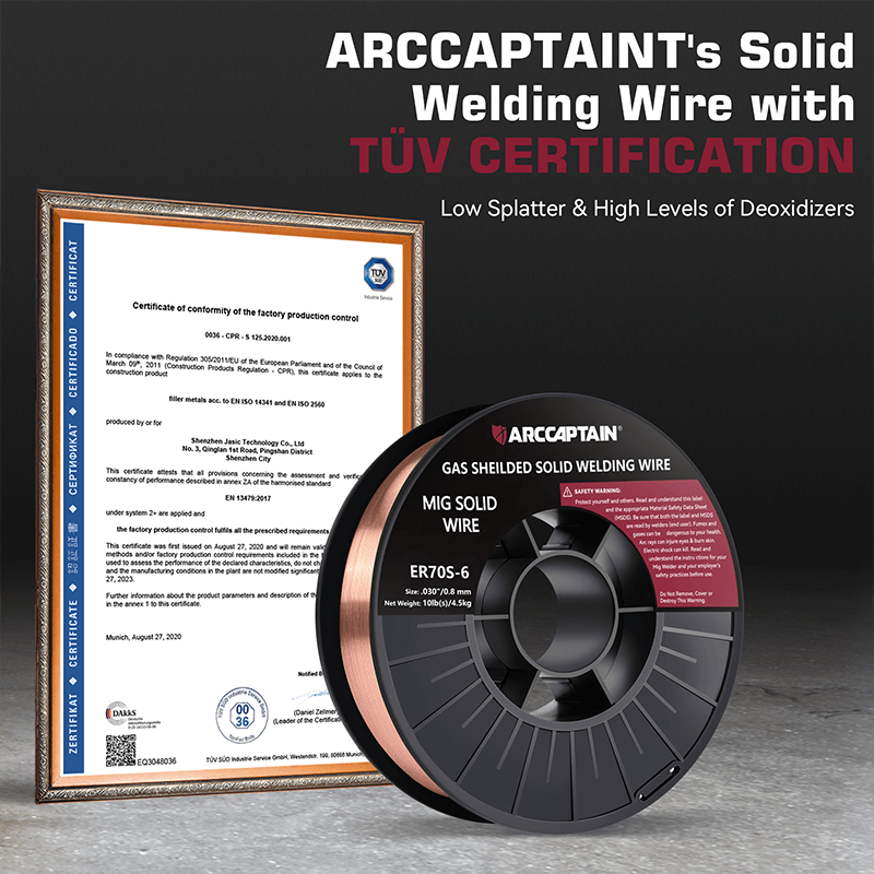 Arccaptain ER70S-6 Welding Wire 10 Lbs Low Splatter MIG Wire