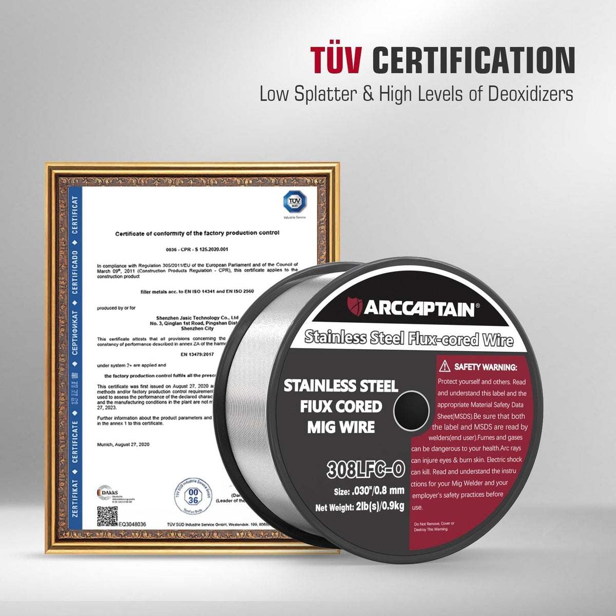 ARCCAPTAIN E308LFC-O Flux Cored Wire 2 Lbs Stainless Steel MIG Welding Wire