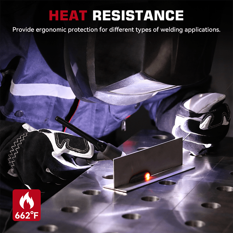 14 Inch Goatskin TIG Welding Gloves, Professional Protective Gloves for TIG Welding