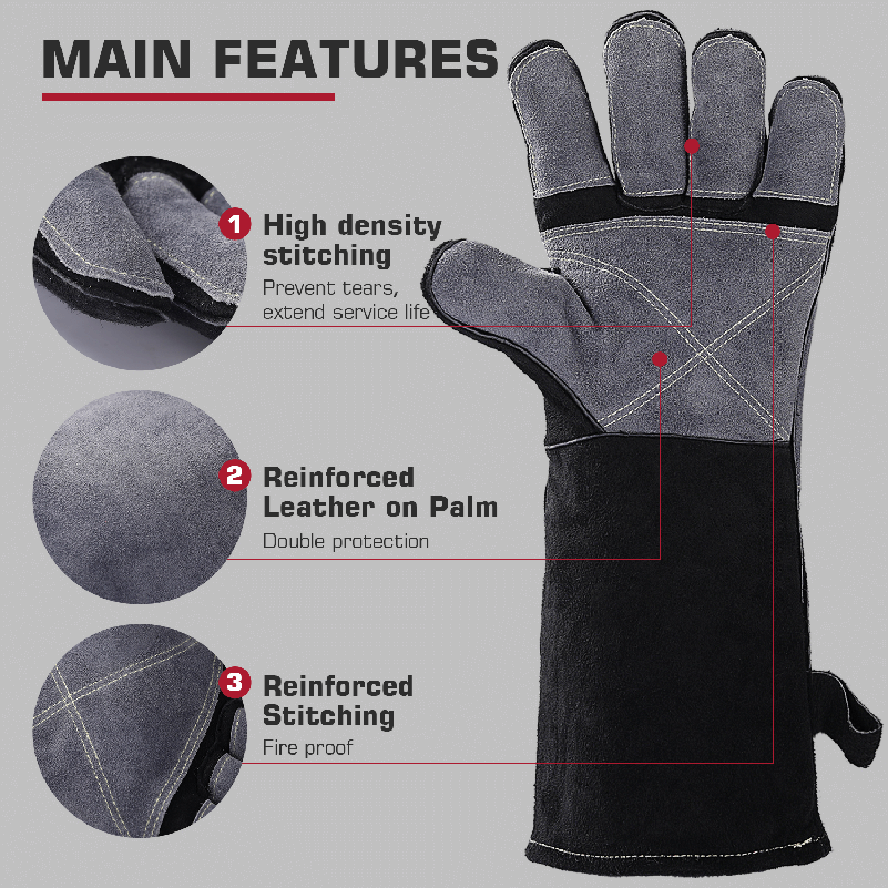 ARCCAPTAIN  16 Inch Leather MIG Welding 932℉ Heat Resistant Glove