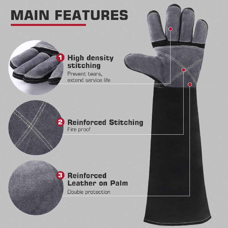 Arccaptain 24 Inch Extra Long Heat Resistant MIG/Stick Welding Gloves