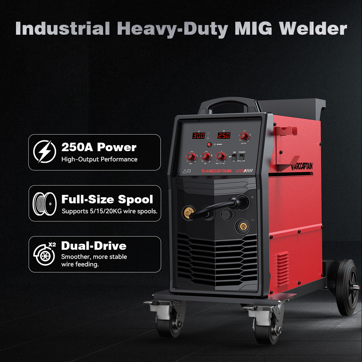 Arccaptain AIM-Forge 250A Industrial Heavy-Duty MIG Welder