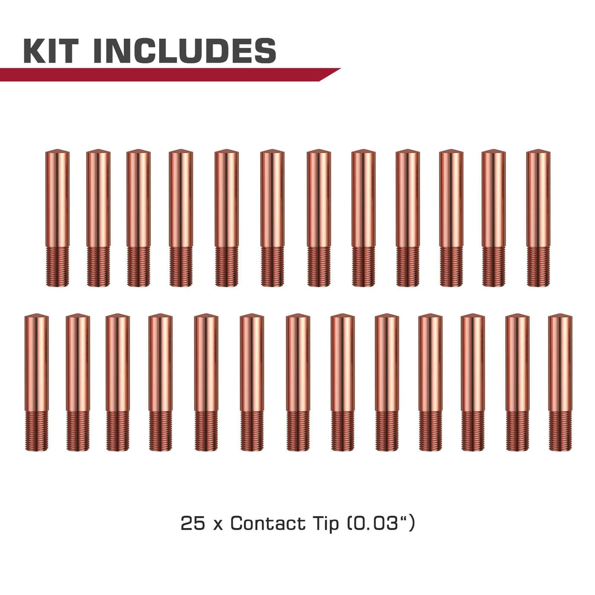 Lincoln MIG Welder Contact Tips Replacement 25 Piece Welding Contact Tip