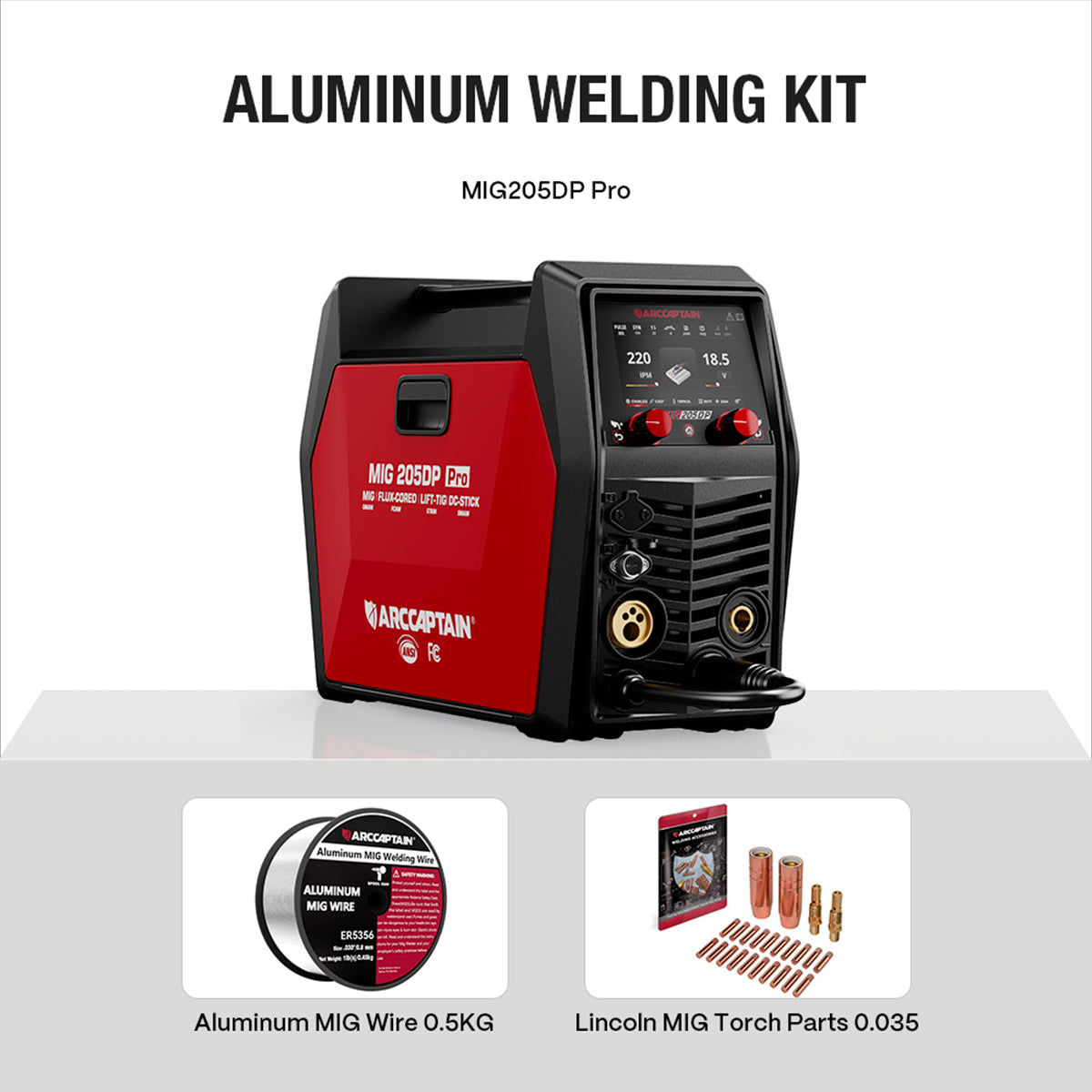 Double Pulse MIG205DP Pro Aluminum Welding Kit