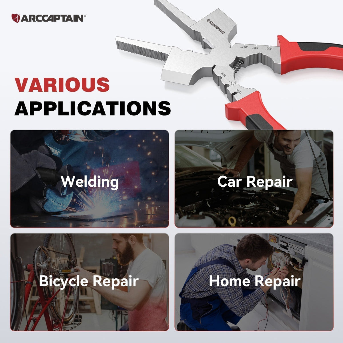 Arccaptain Upgraded MIG Pliers with Rentention Chain