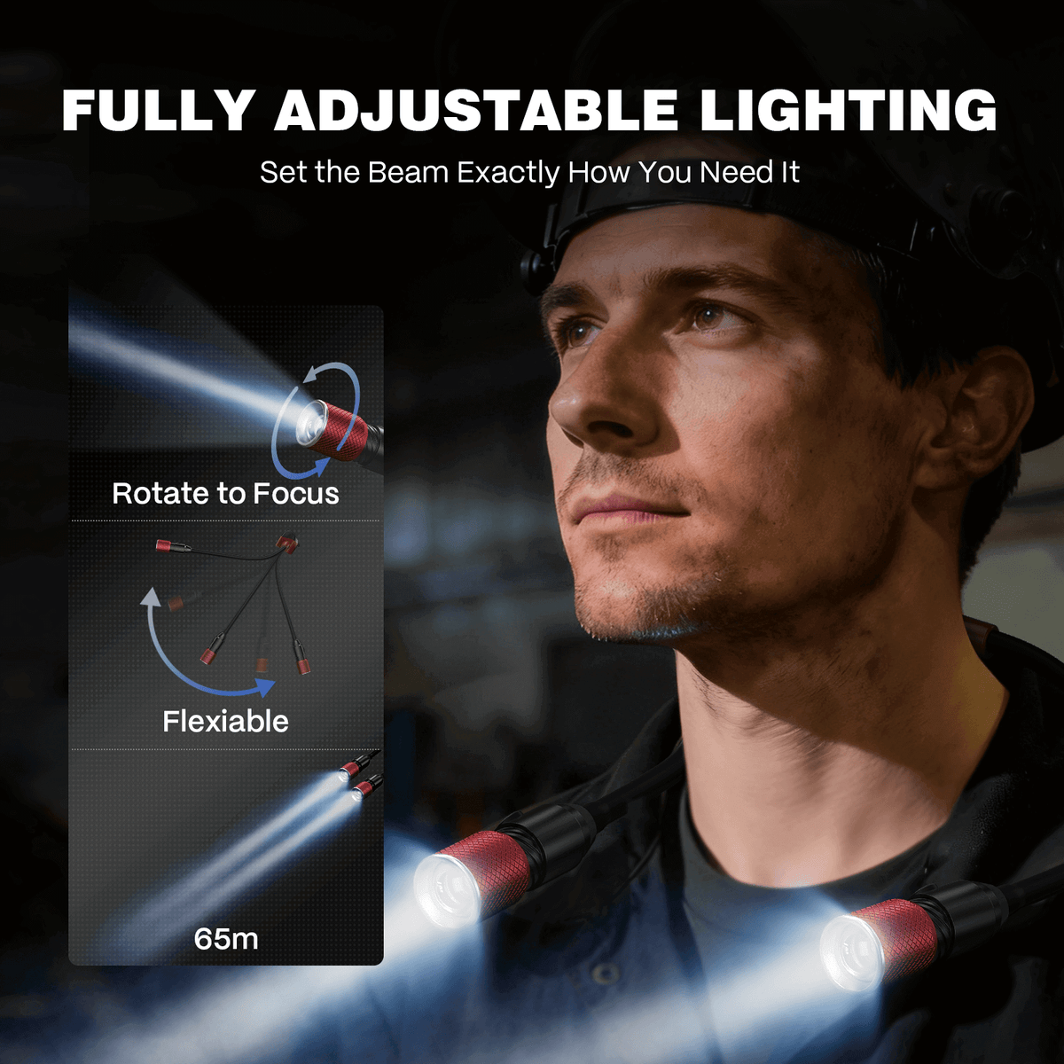 Arccaptain 500lm Rechargeable Neck Light for Welding Work