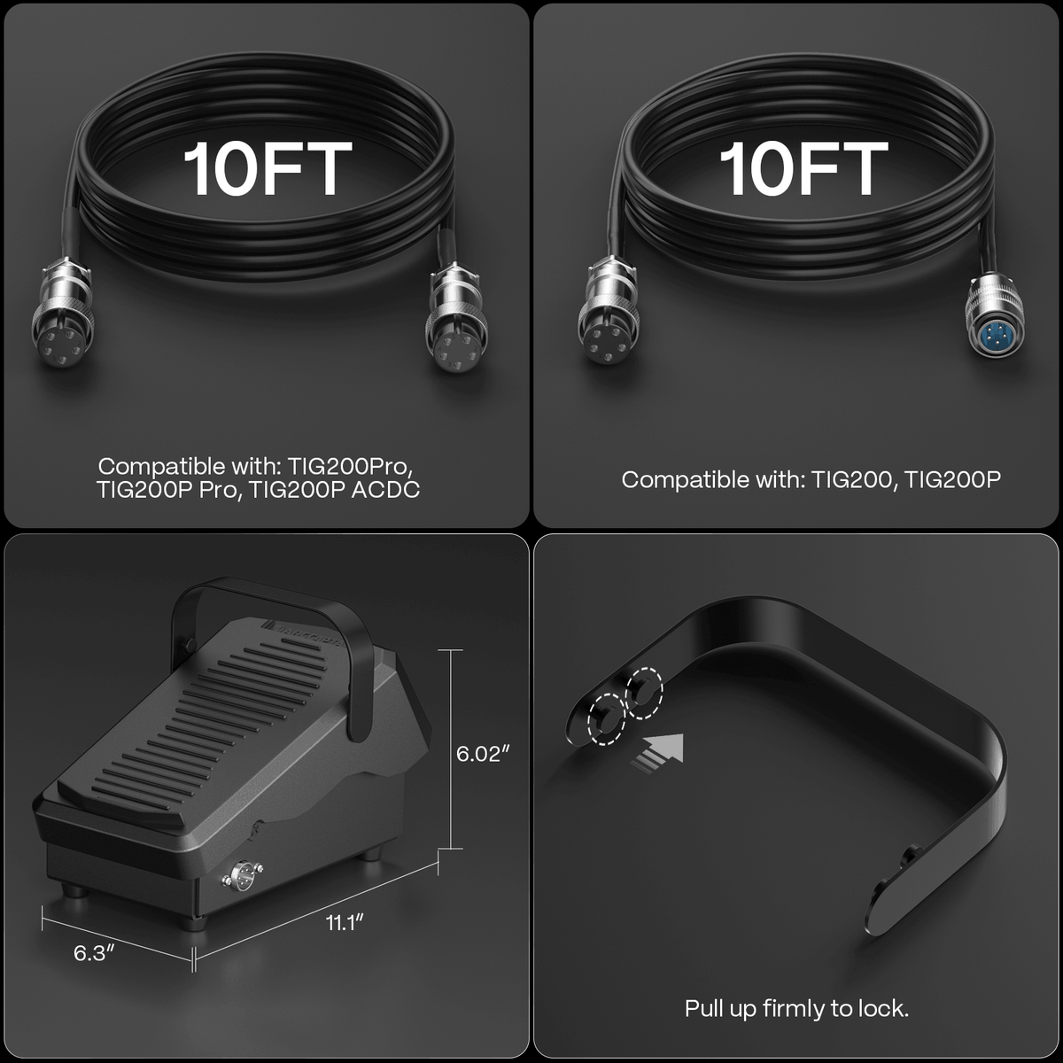 5-Pin Remote Amp Control with Strap Foot Pedal for TIG Welder