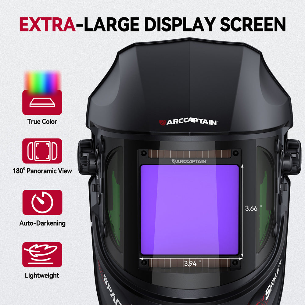 EXSpace X300 Super Large View Welding Helmet Black
