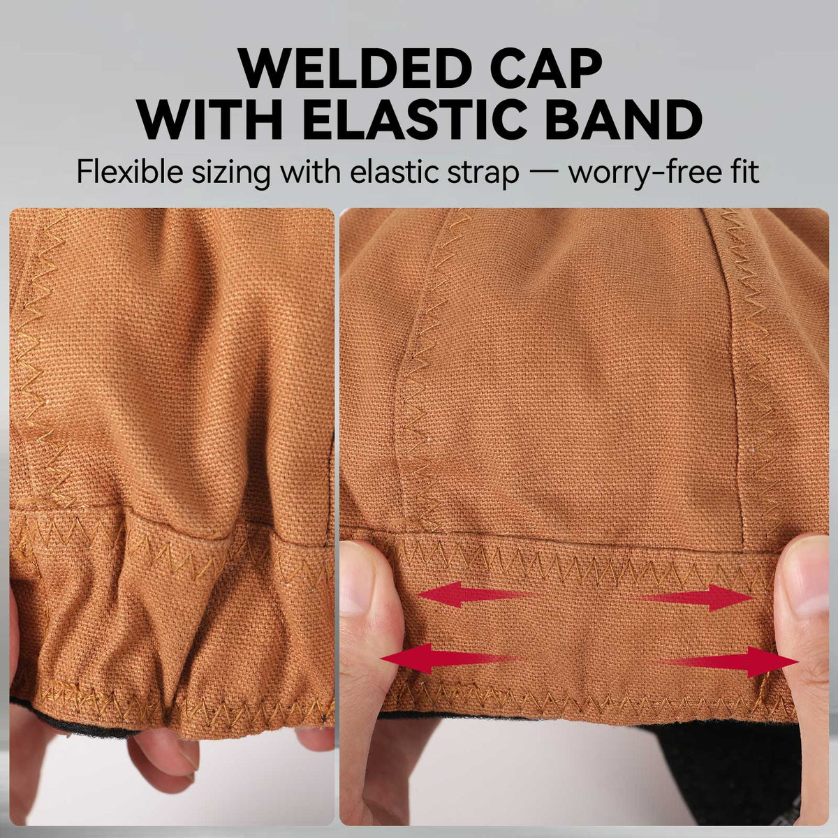 Reversible Pure Cotton Welding Cap with Elastic Retractable Band