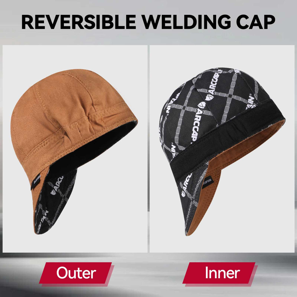 Reversible Pure Cotton Welding Cap with Elastic Retractable Band