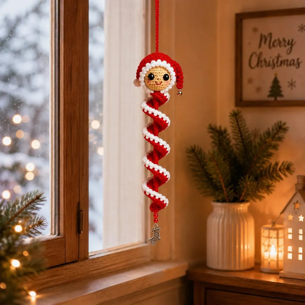 🔥 LAST DAY 49% OFF – ☃️ Crochet Snowman Spiral Ornament DIY Kit | Complete Beginner-Friendly Set with Soft Yarn, Crochet Hook, Festive Beads, Snowflakes & Step-by-Step Guide 🧶🎄✨