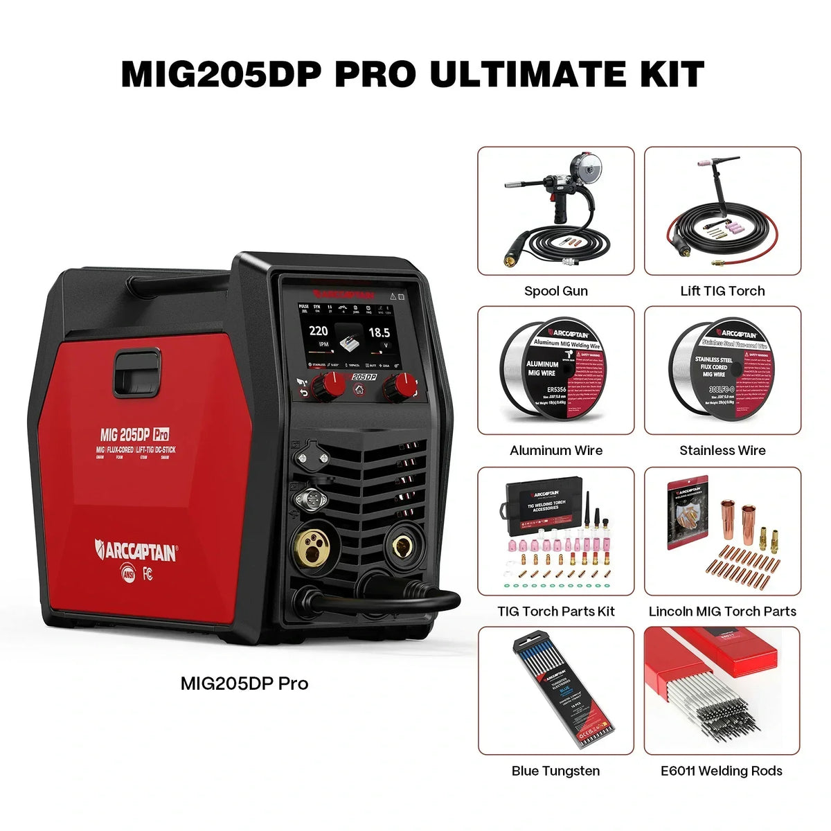 arccaptain mig205dp pro bundle