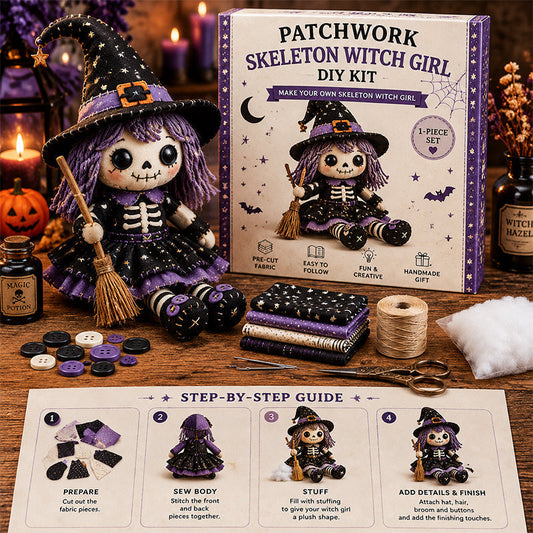 🔥Last Day 49% OFF🎃 Patchwork Skeleton Witch Girl DIY Kit