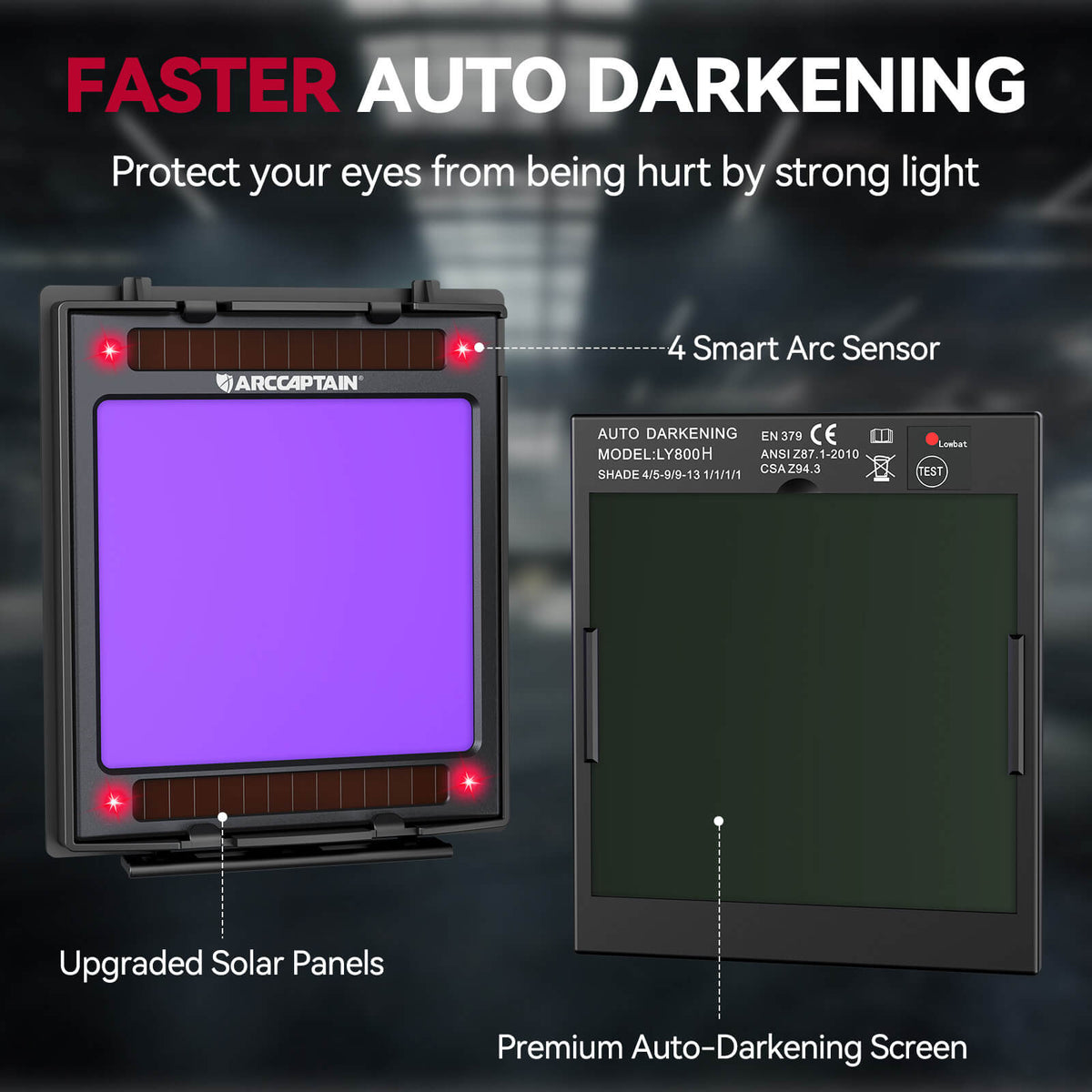 CozyCraft X200 Auto Dark True Color Welding Helmet with LED Light