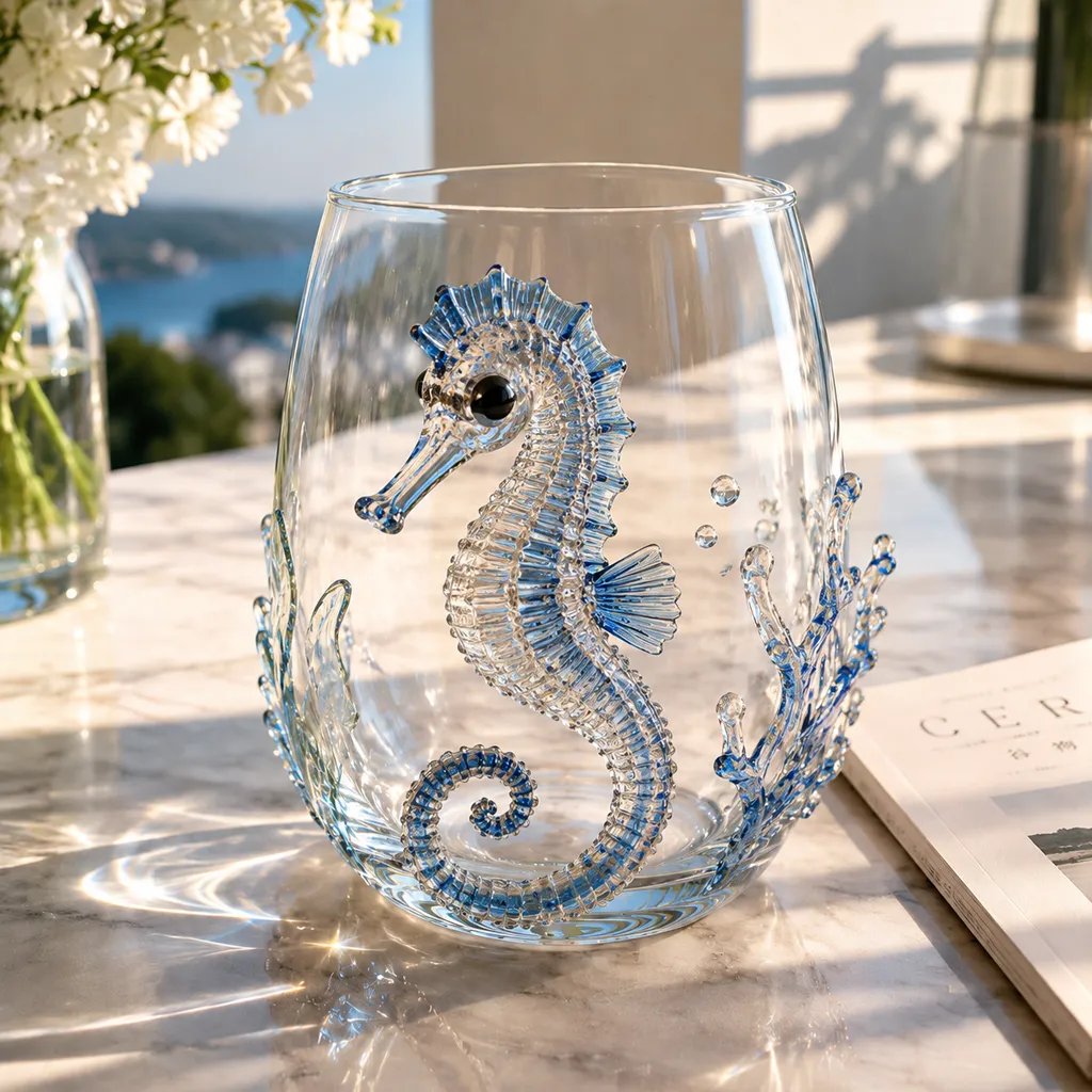 🌊 3D Ocean Animal Artisan Glassware Collection | For Fresher Sips, Sunlight-Catching Details, Coastal Elegance & Elevated Home Bar Vibes ✨