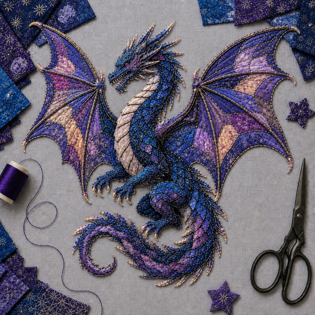 ⏳🌙 Beginner-Friendly Mythic Wilds DIY Layered Patchwork Art Kit | Complete Kit with Patterned Fabrics, Sewing Materials & Step-by-Step Guide Included 💕