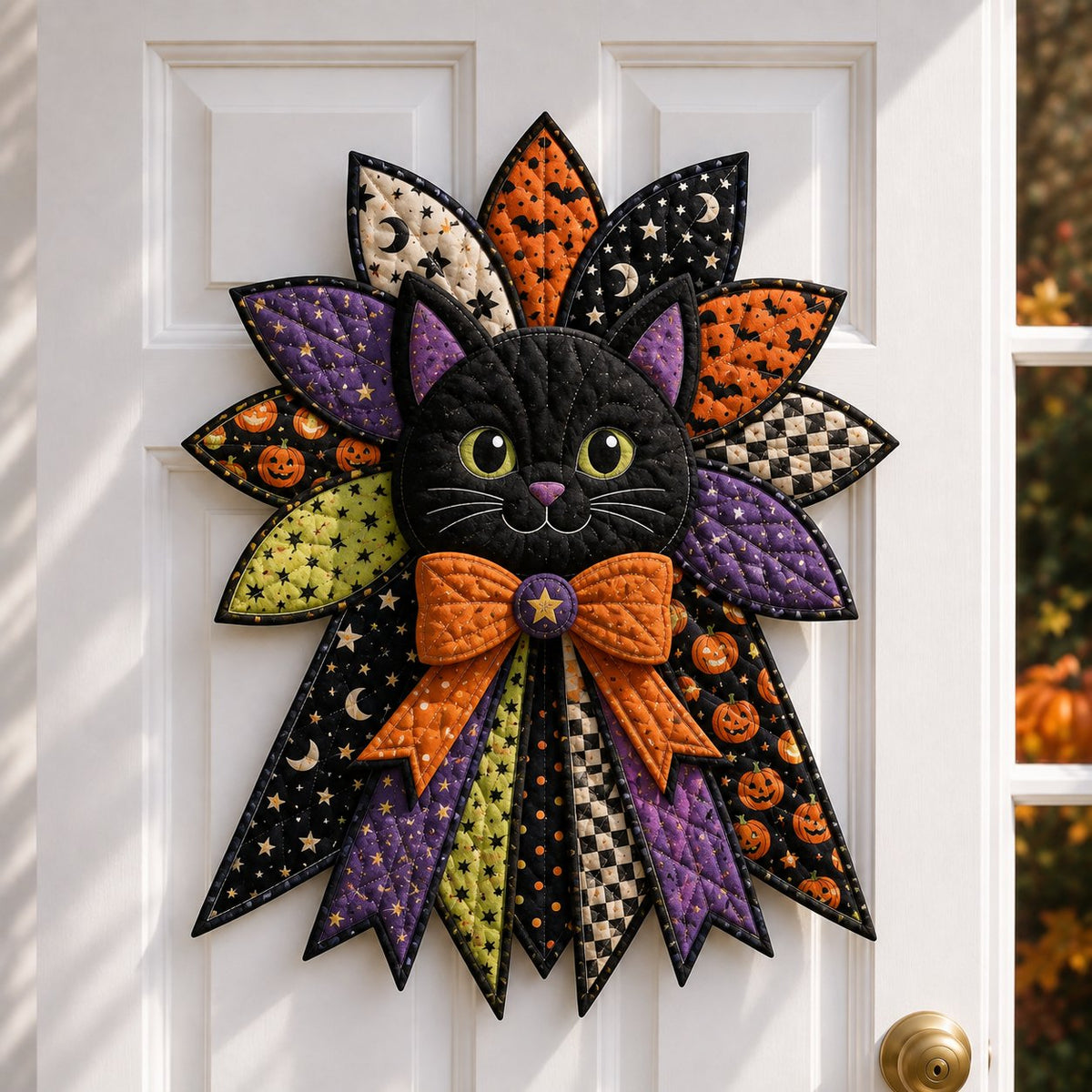 🔥Last Day 49% OFF - 🎃DIY Quilted Halloween Pumpkin Door Hanger Kit