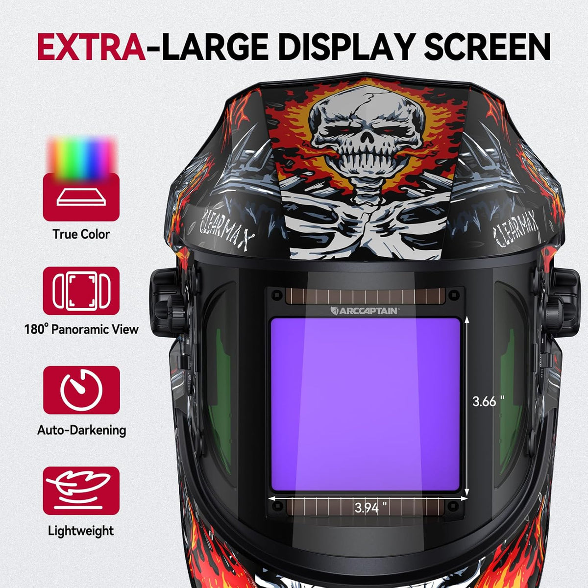 EXSpace X300 Super Large View Welding Helmet Skull Knight