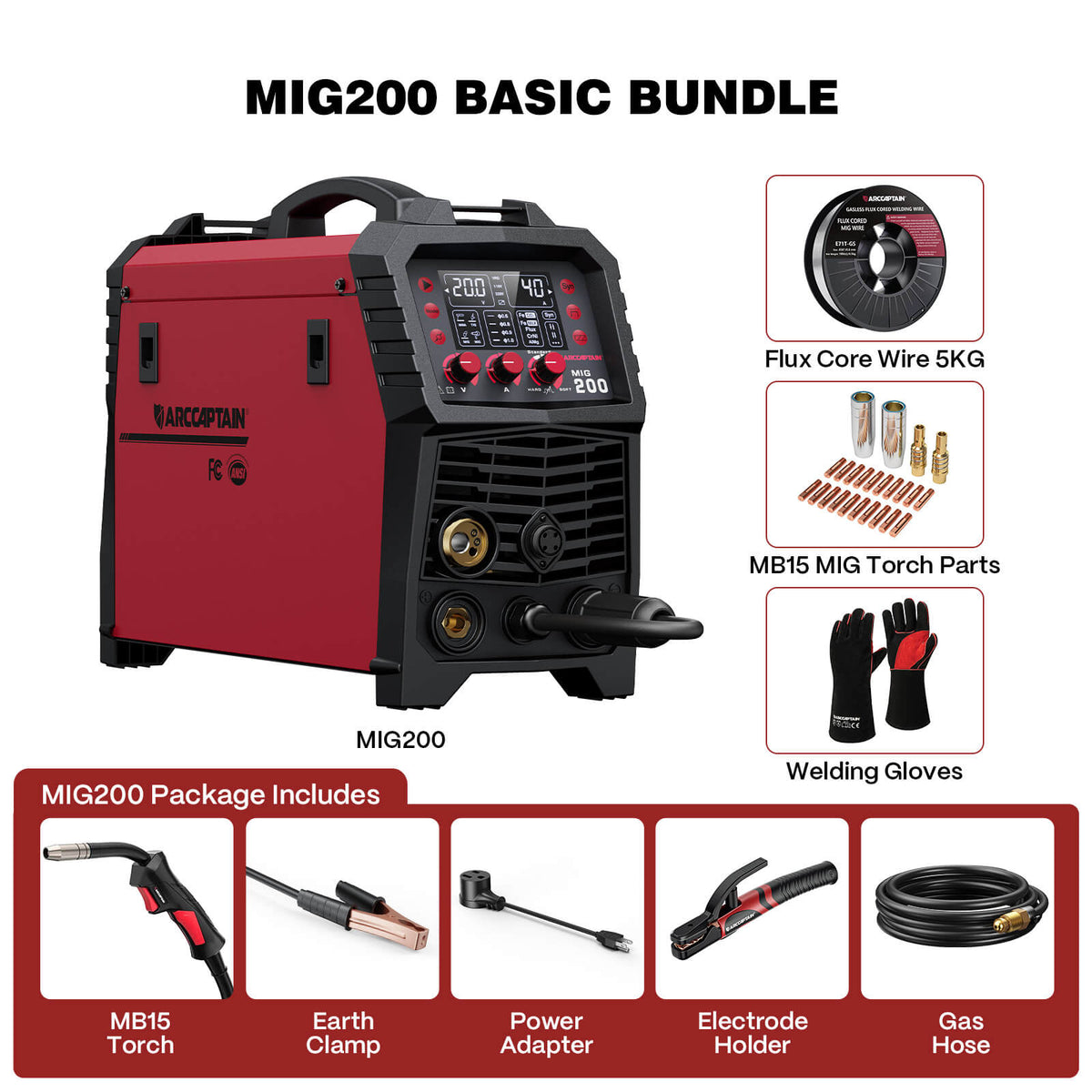 Arccaptain MIG200 Multi Process MIG Welder User-Friendly