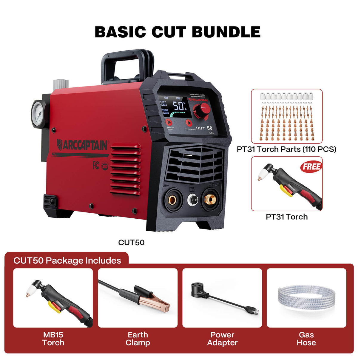 Arccaptain CUT50 Plasma Cutter Dual Voltage