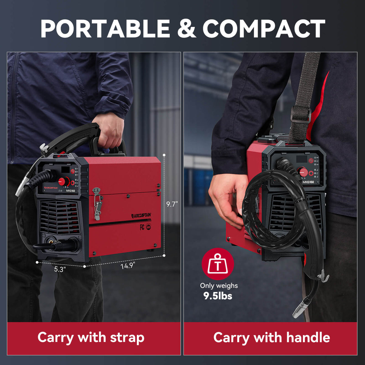 Arccaptain MIG160 4 in 1 Dual Voltage MIG Welder
