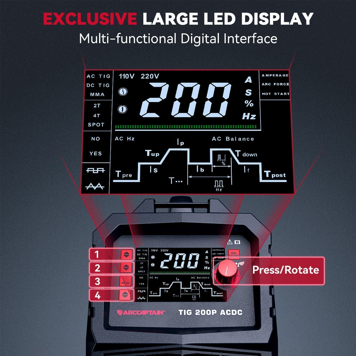 Arccaptain TIG200P AC DC TIG Welder ProSaver Bundle