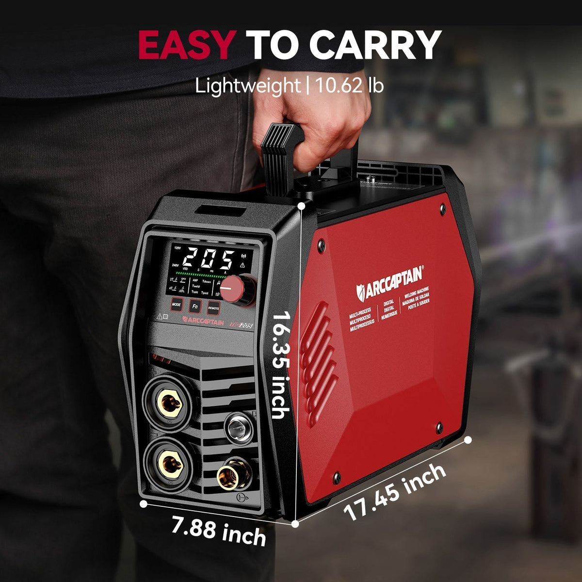 Arccaptain TIG205 Pro Cold TIG Welder with Welding Helmet