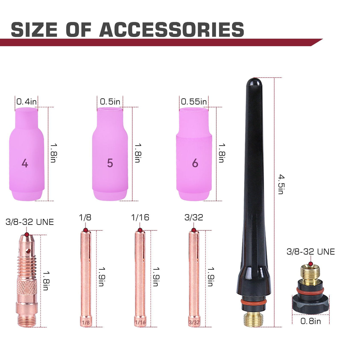 WP-17V 150 Amps 10-25mm TIG Welding Torch with 13ft Hose